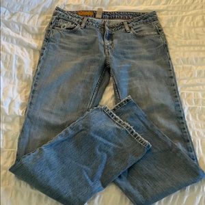 Jeans little distress flare!